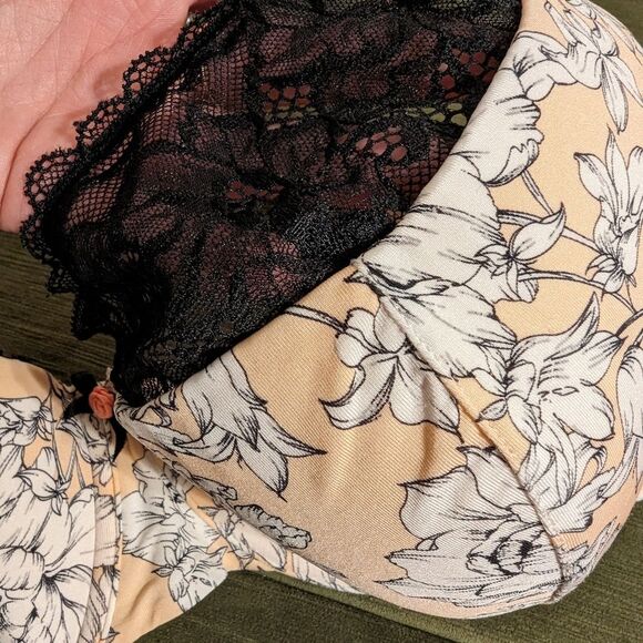 Cacique Lane Bryant Bra 42G lightly lined French Balconette floral - Picture 5 of 12